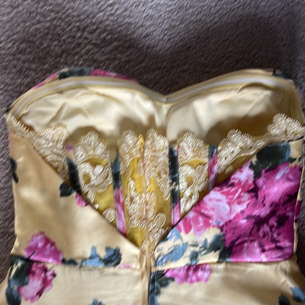 Strapless Floral Formal Dress - Picture 3 of 3